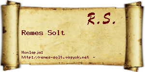 Remes Solt névjegykártya